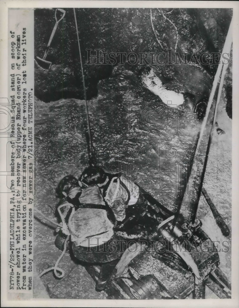 1949 Press Photo Philadelphia Pennsylvania Rescue Squad Miner Accident - Historic Images