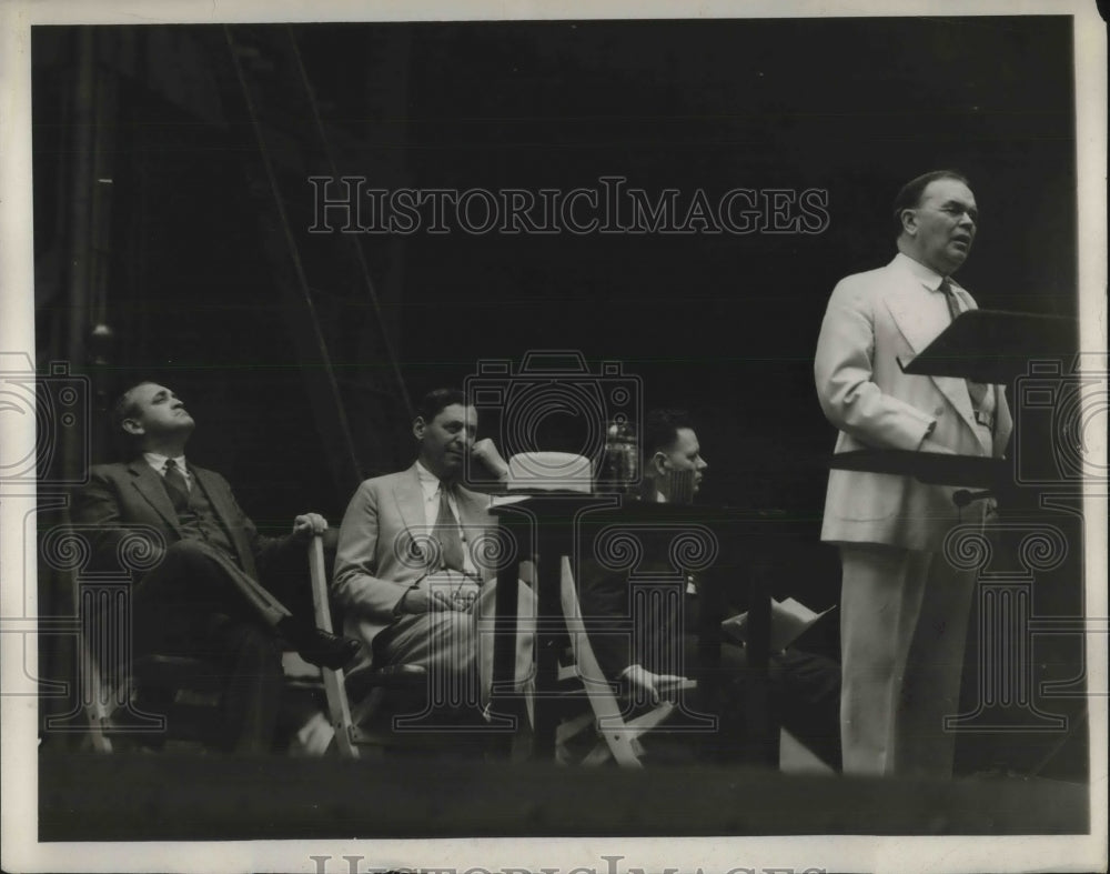 1931 Press Photo Gross, Bender, Mongan,Hopkins at Ohio stadium dedication-Historic Images
