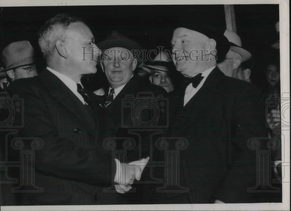 1938 Press Photo Landon and William Allen White at Empona, Kansas - Historic Images