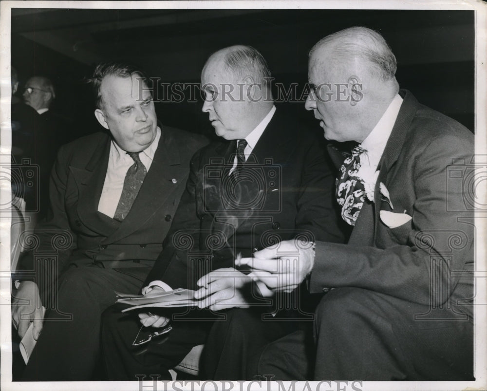 1944 Press Photo gov. Robert Kerr, Frank Walker, Edward Flynn Democratic Meeting - Historic Images