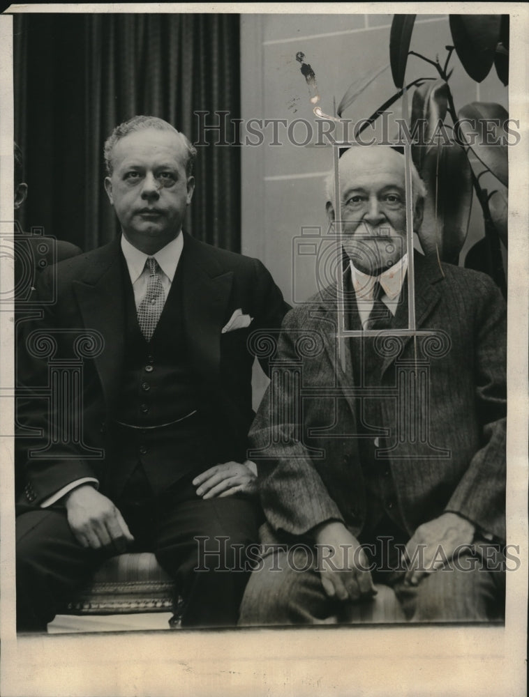 1925 Press Photo Jarvis Wood, Pres of Poor Richard's Club & Sir Chas Highat - Historic Images