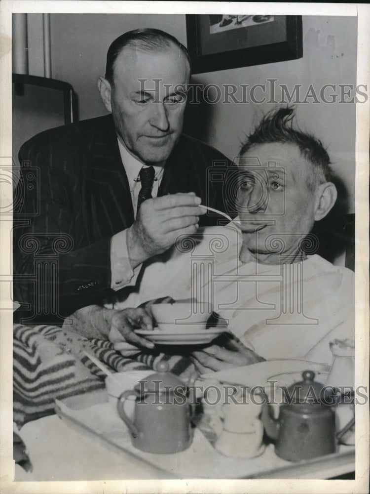 1943 John Millet after rescue from Bunker Hill Coal Mine - Historic Images