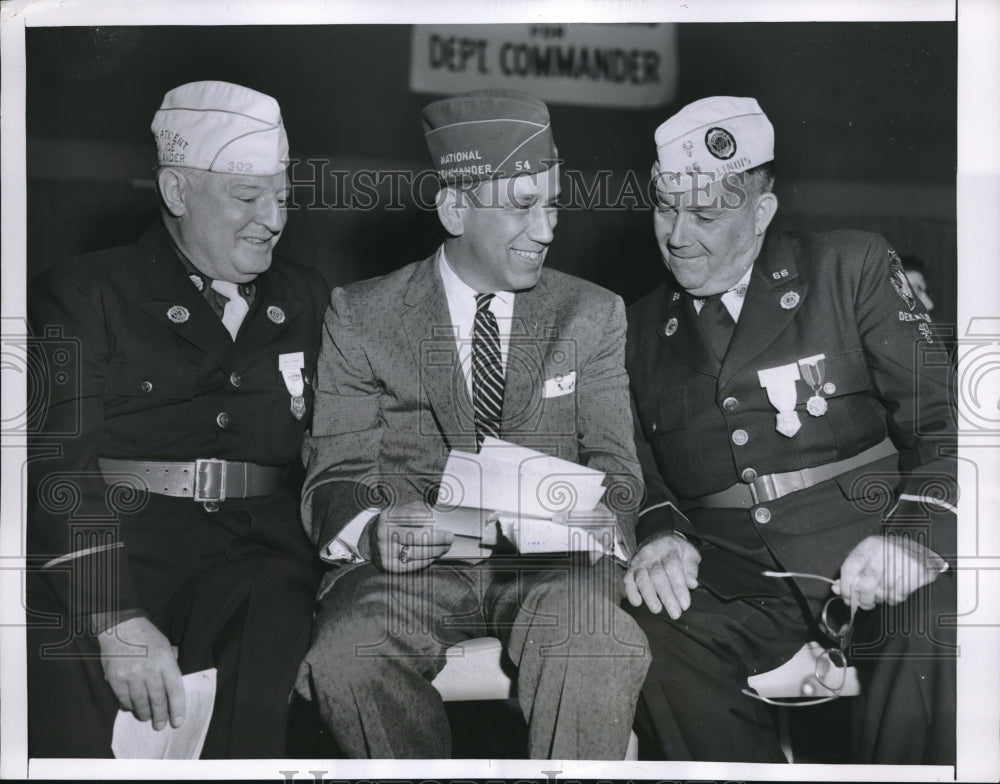 1956 Press Photo American Legion National Cmdr J Addington Wagner &amp; Harold Cummi - Historic Images