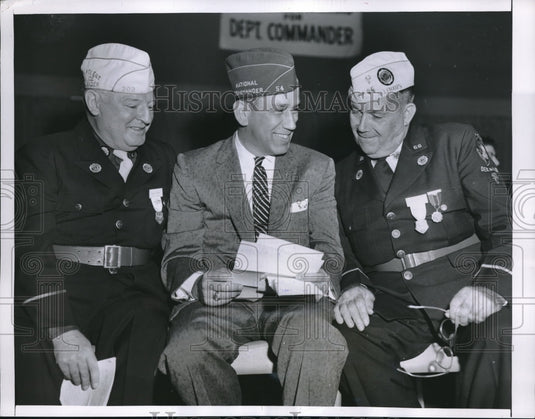 1956 Press Photo American Legion National Cmdr J Addington Wagner & Harold Cummi - Historic Images