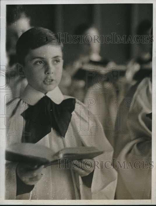 1935 Press Photo Stanley Gates of Salem, VA, Choir Boy - Historic Images