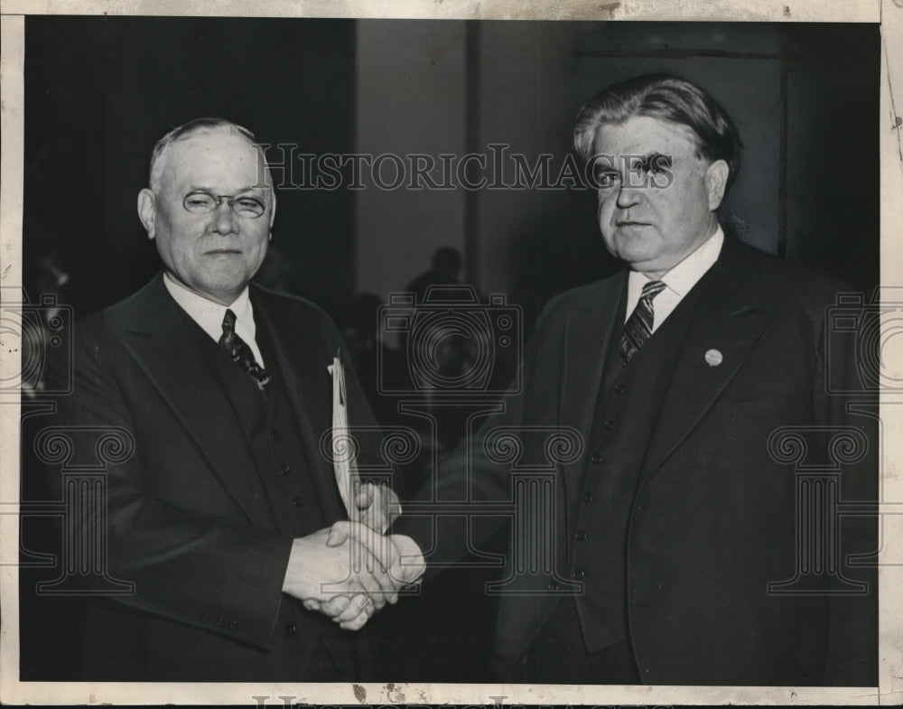 1936 AFL Pres. William Green & John Lewis, Pres of UMW - Historic Images