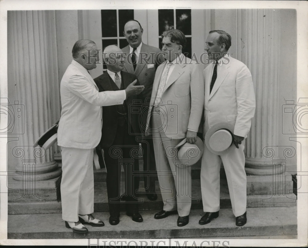 1935 Press Photo Sen J Guffey,DC Kennedy,Maj GL Berry of NRA Coal, J Lewis UMW-Historic Images