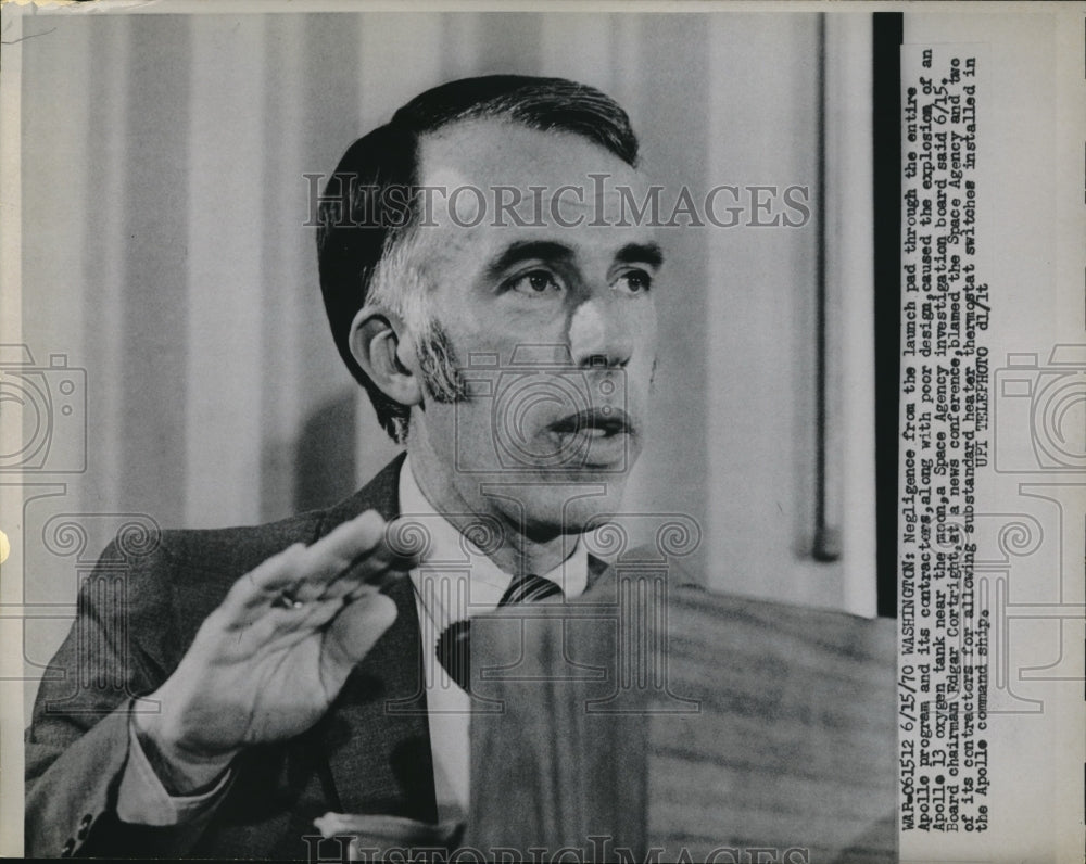 1970 Press Photo Wash.D.C. Edgar Cortigan at conference for NASA - Historic Images
