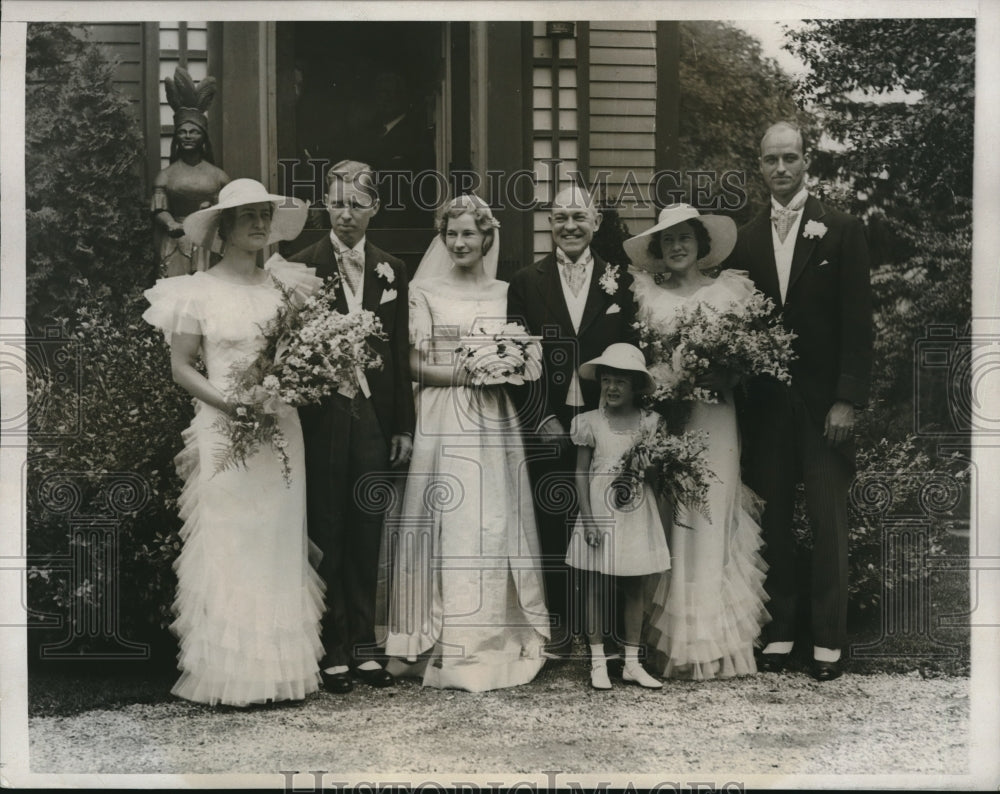 1933 Press Photo Asst Sec of War H Woodring weds Helen Coolidge Mrs D Carpenter, - Historic Images