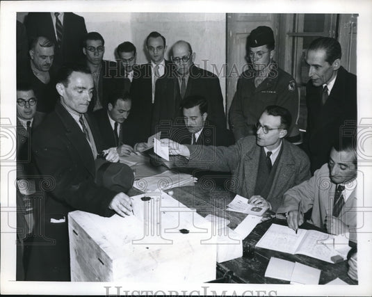 1946 Athens, AMFOGE observers at polling places, Lt Coulsom-Historic Images