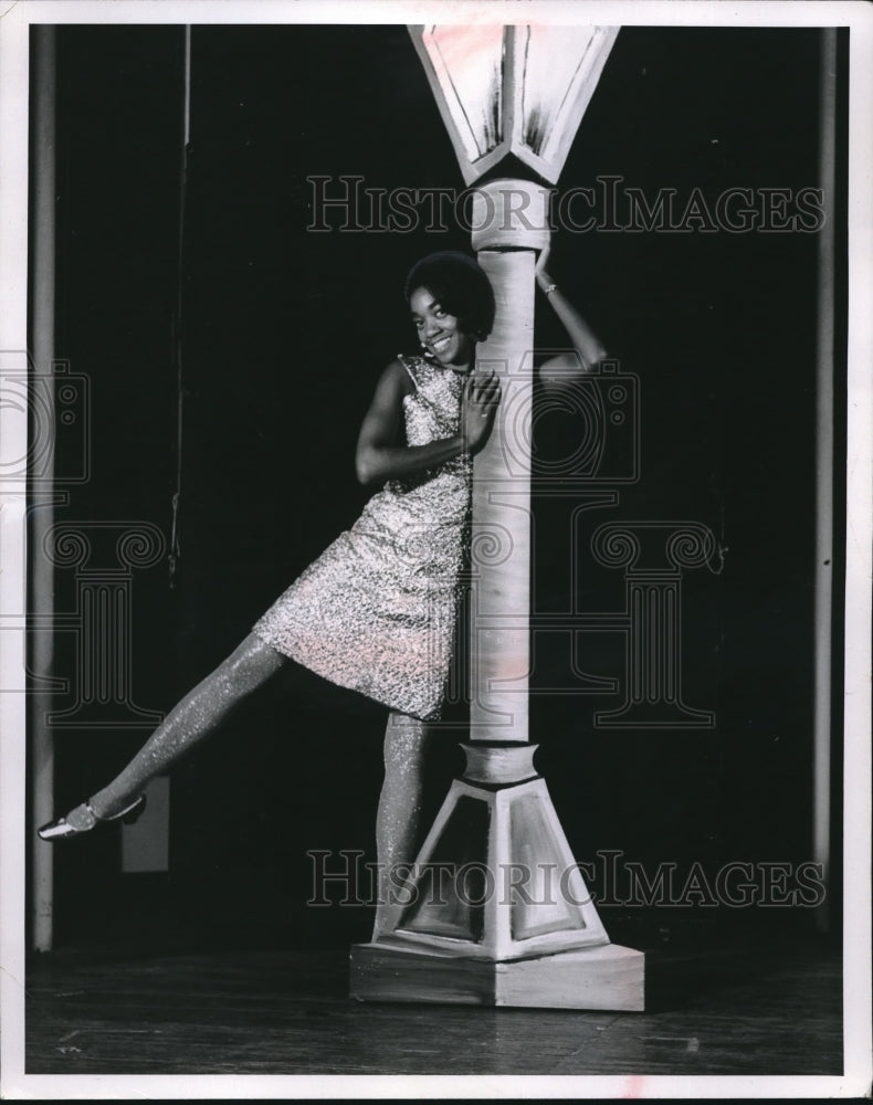 1967 Marye Jackson will model this silver mod outfit at graduation - Historic Images