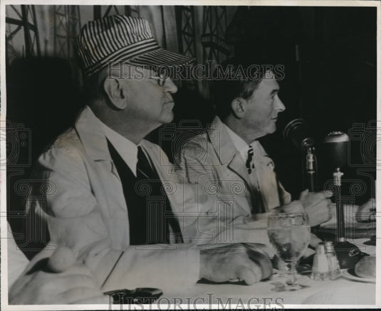 1943 Press Photo Fuel Administrator Harold Ickes Inducted Into The Saints-Historic Images