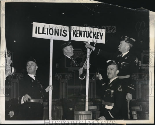 1937 Press Photo KY & Ill. American Legion at NYC convention-Historic Images