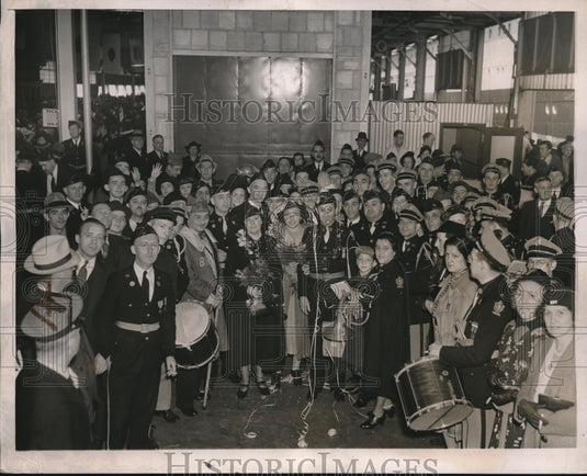 1937 Press Photo Boston Post office band & American Legion members - Historic Images