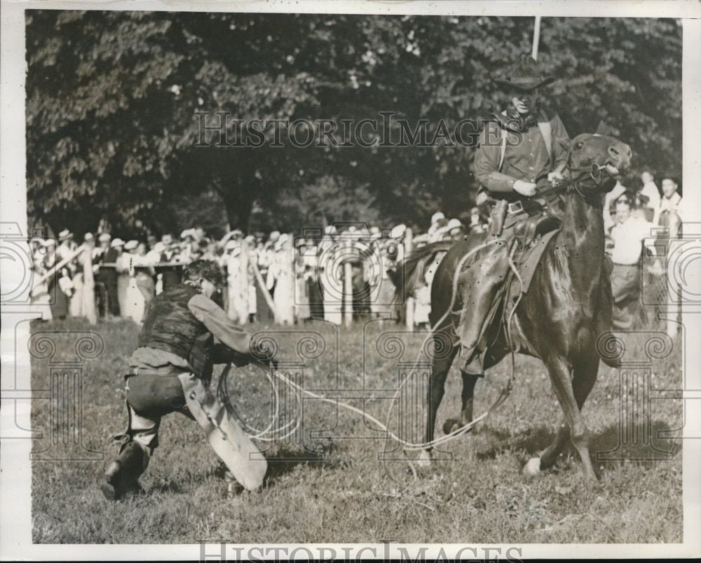 1935 Press Photo Okla. State Society picnic rodeo in D.C,-Historic Images