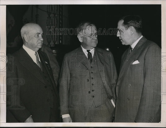 1939 Press Photo Sec of Interior Harold Icker Thoms P Henry Leo dolan - Historic Images