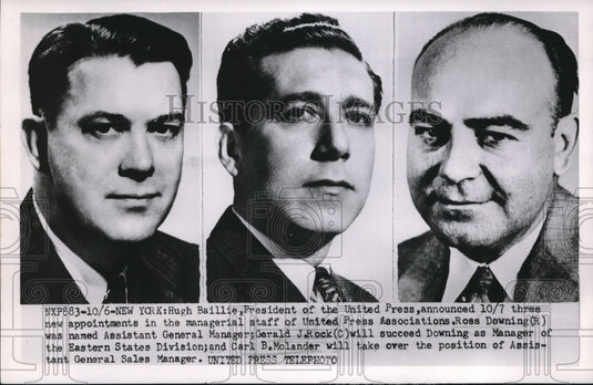 1952 Ross Downing, Gerald Rock, Carl Molander of United Press - Historic Images