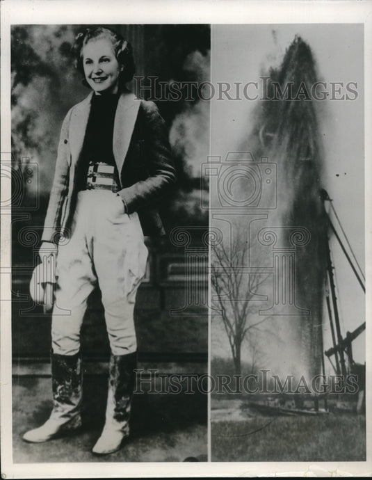 1937 Press Photo Julia Ellen Leathers Only Gas & Oil Operators Makes $2000 Day - Historic Images