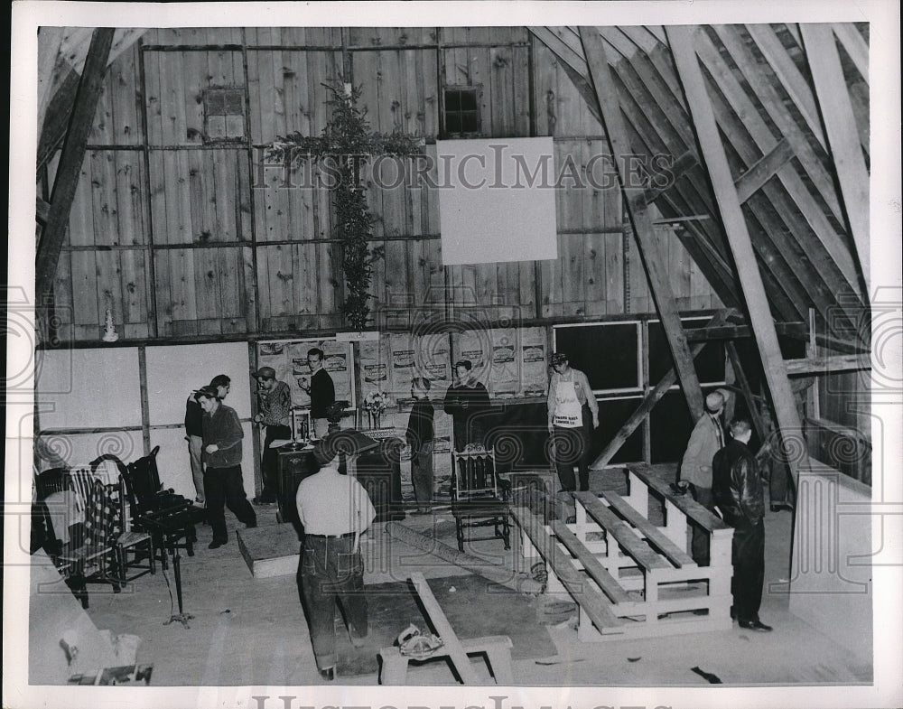 1955 Press Photo Rolling Meadows,Ill barn used for church services-Historic Images