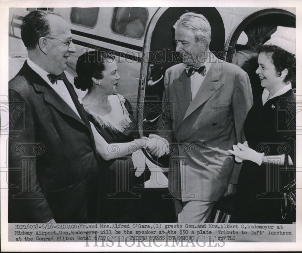 Press Photo Chicago, Mr &amp; Mrs Alfred O&#39;Gara Gen &amp; Mrs AlbertWedemeyer - Historic Images