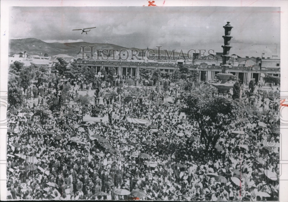 1954 Guatemala City, Guatemala crowds welcome Armas govt - Historic Images