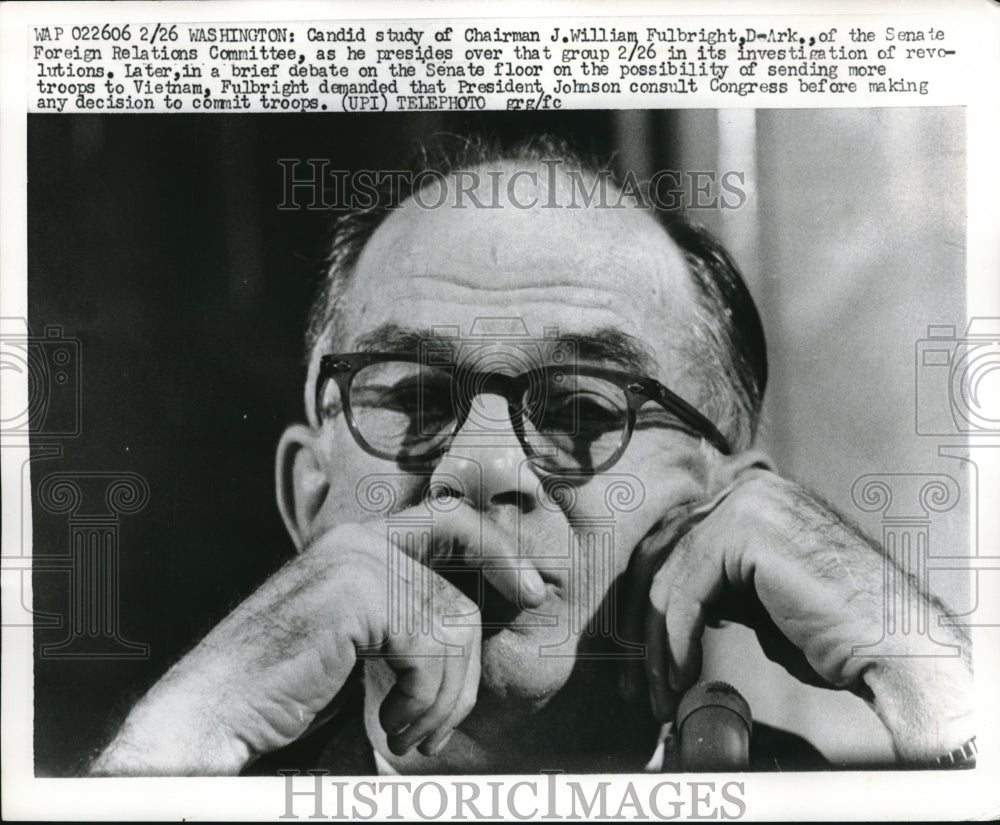 1968 Wash.D.C. Chairman J William Fulbright of Senate Foreign Rel. - Historic Images