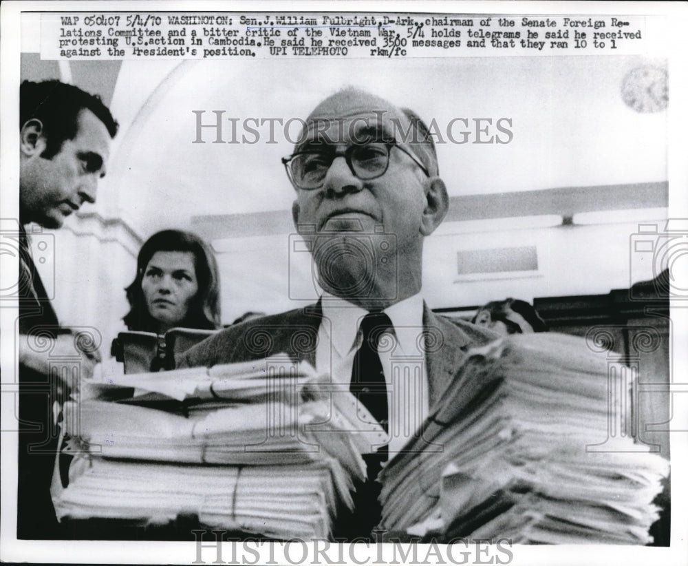 1970 Press Photo Chair of Senate Foreign Relations comm, Sen.Fulbright-Historic Images