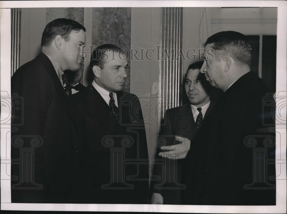 1938 Press Photo Baseball Managers Joe Cronin Jimmy Dykes Harry Grabiner-Historic Images