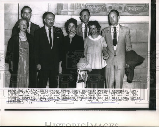 1955 Press Photo 7 Rocky Mountain Regional Communist Party Found Guilty - Historic Images