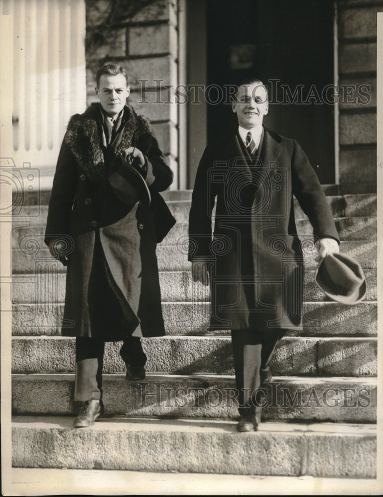 1928 Press Photo Young Harvard Deans Wm. Nichols & Lawrence Coolidge-Historic Images