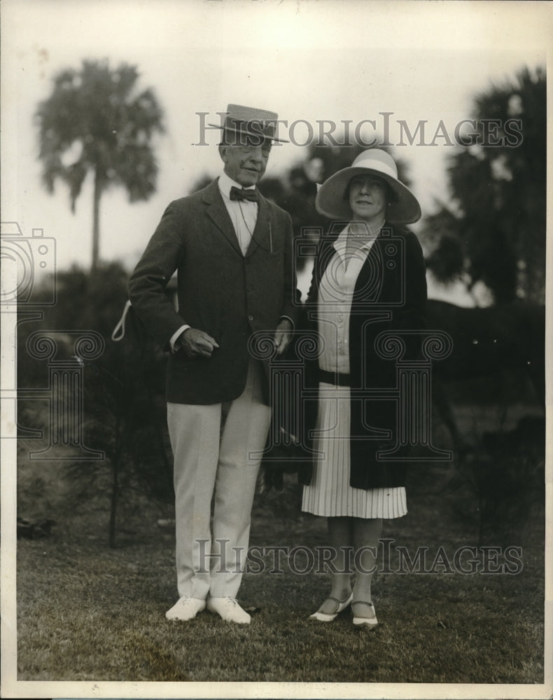 1928 Press Photo George P Messarvy &amp; Mrs Alexander McKay at Polo Match - Historic Images