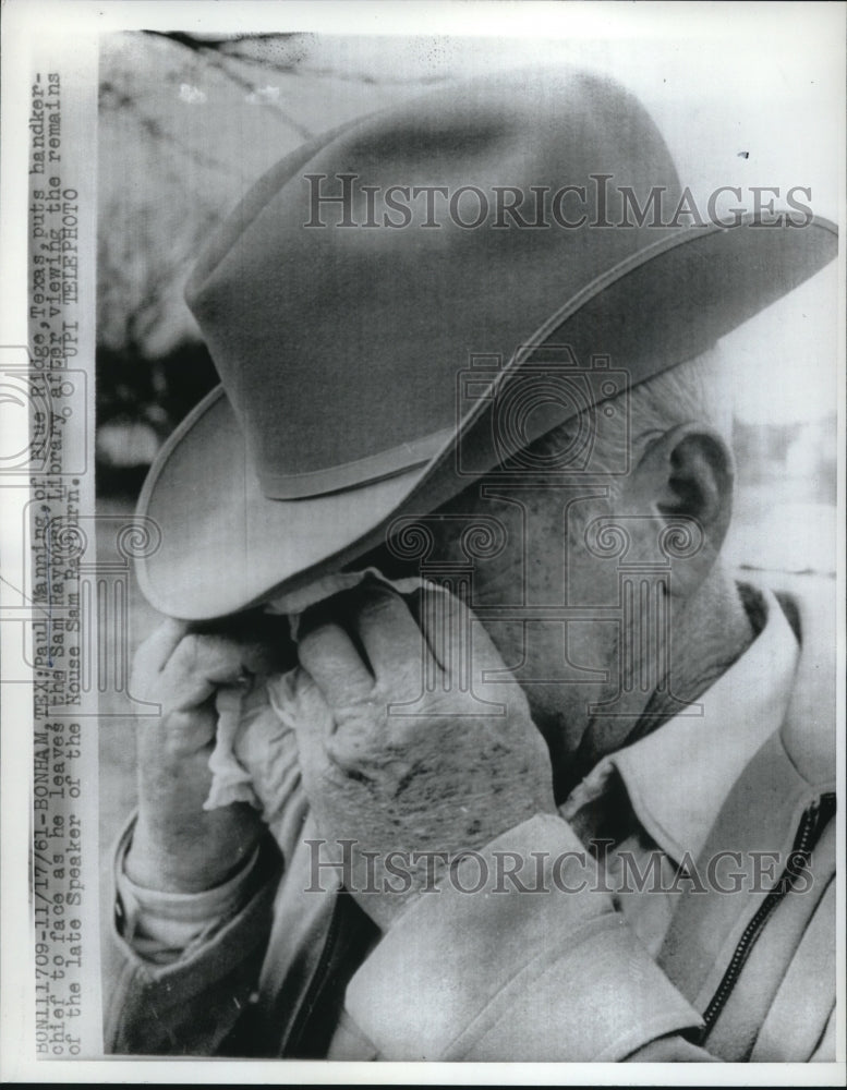 1961 Paul Manning Wipes His Eyes After Viewing Body - Historic Images