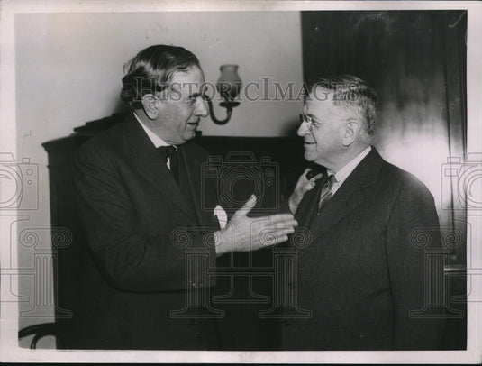 1937 Press Photo Sec of Interior Harold Ickes & Sen. Tom Connally of Tex. - Historic Images
