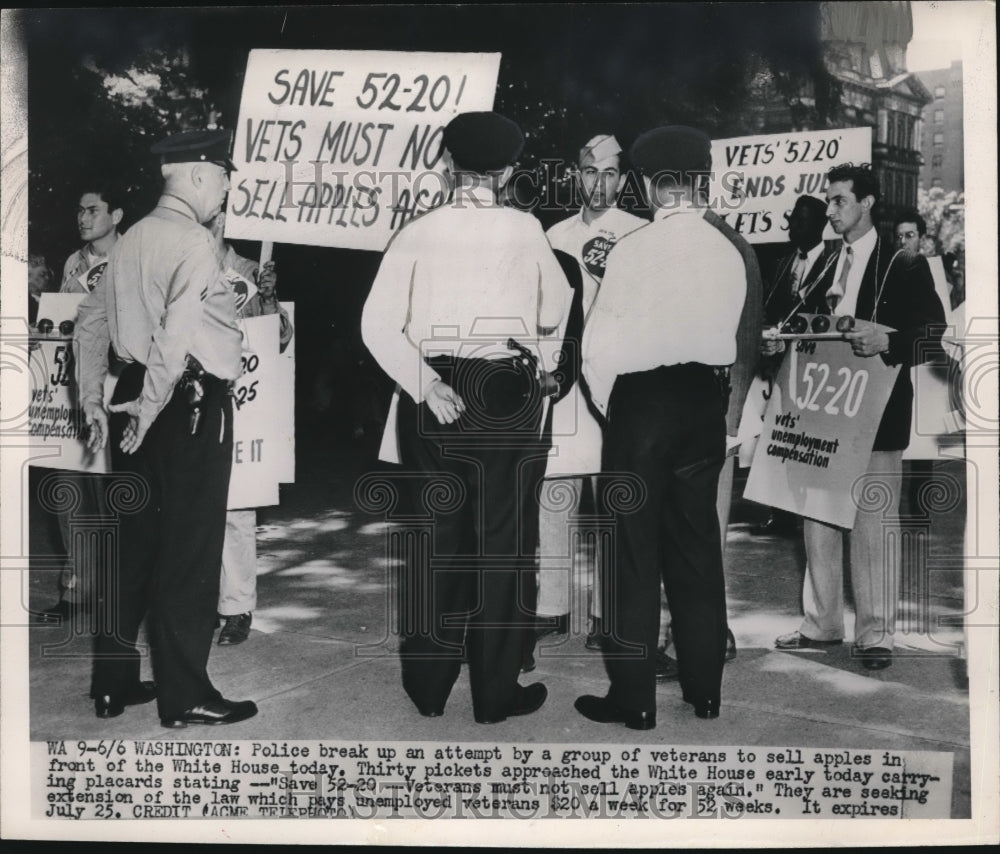 1948 Press Photo Police break up veterans demonstration at the White House - Historic Images