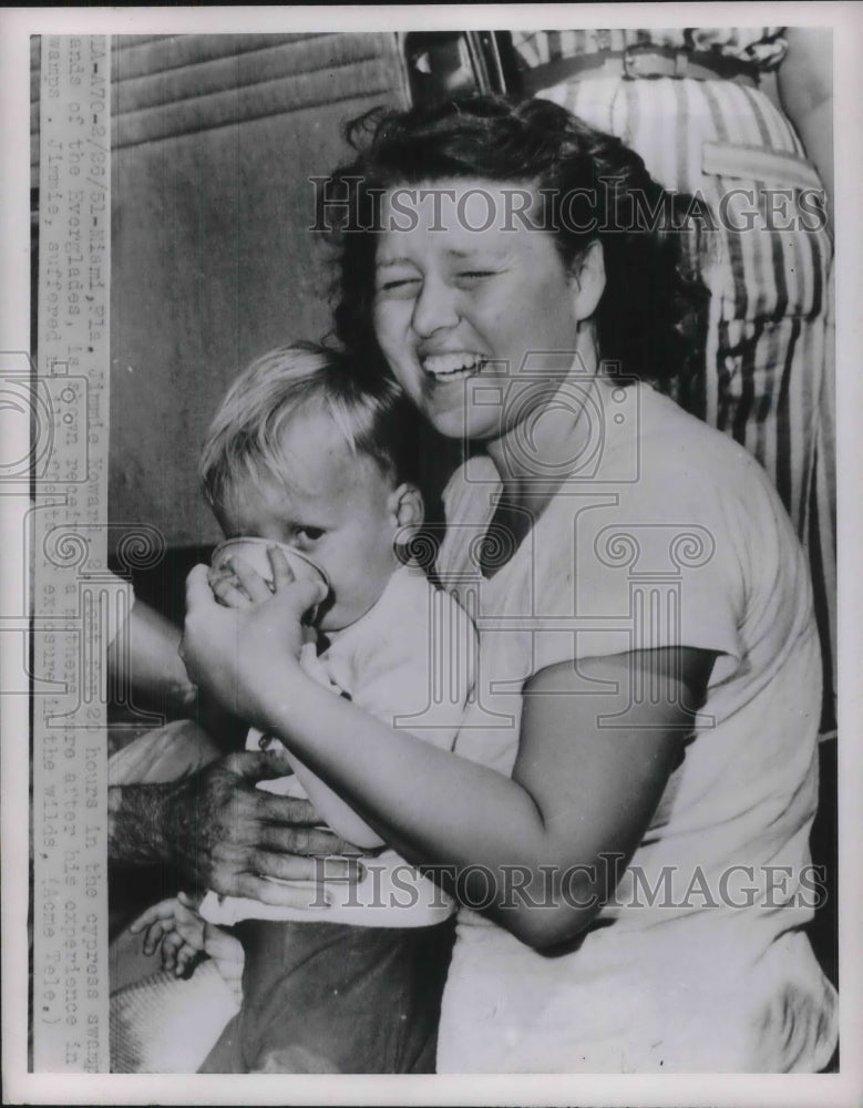 1951 Jimmie Moore Age 2 Lost for 20 Hours In Florida Everglades - Historic Images