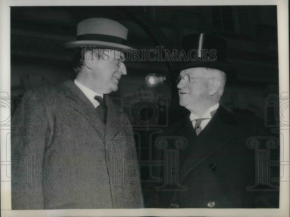 1940 Press Photo British Ambassador To US Lord Lothian With Interior Secretary - Historic Images