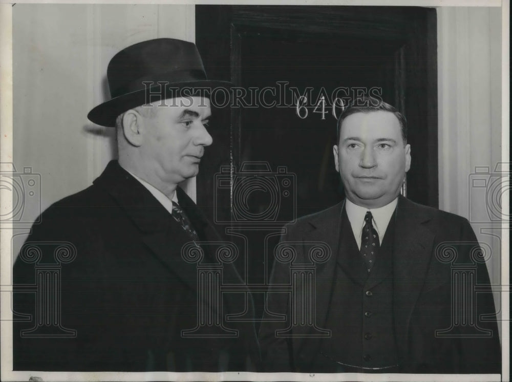 1938 Press Photo Philip Murray &amp; Benjamin Fairless at Steel executives meeting-Historic Images