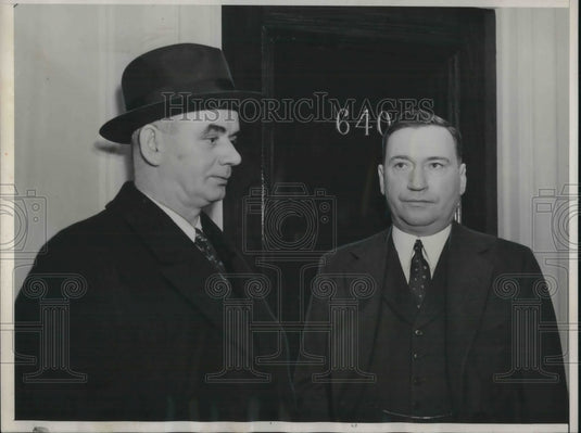 1938 Press Photo Philip Murray & Benjamin Fairless at Steel executives meeting-Historic Images