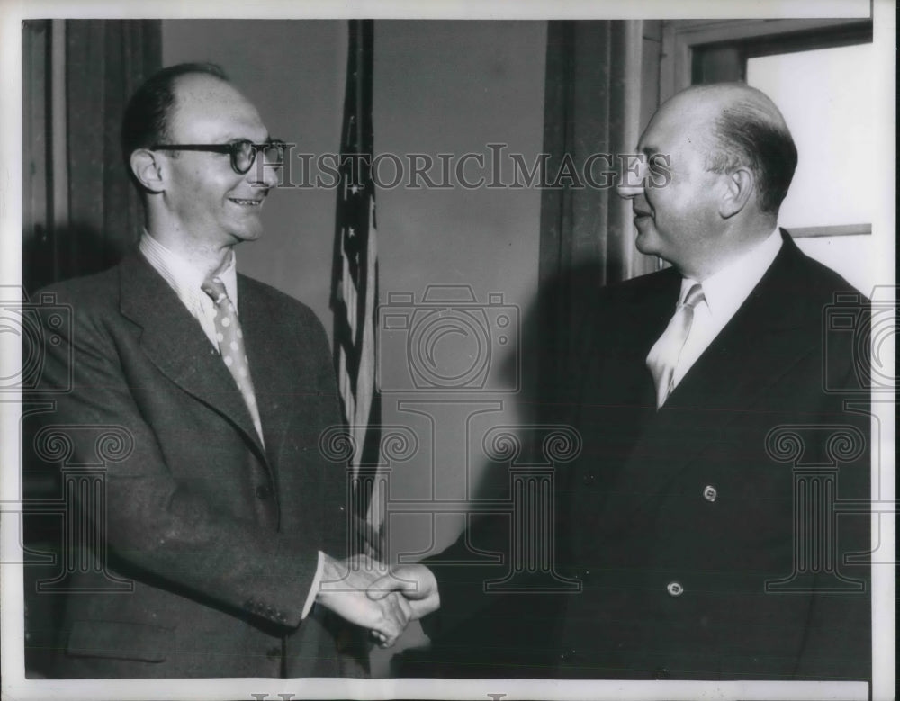 1951 Press Photo Frankfurt, Germany ECA , MS Harris &amp; Jean Cattieri, NY banker-Historic Images