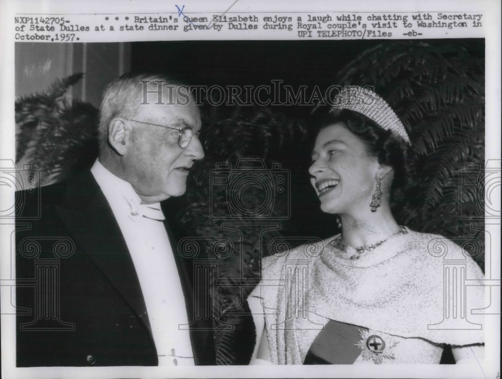 1959 Queen Elizabeth &amp; Sec of State John F Dulles in D.C. - Historic Images