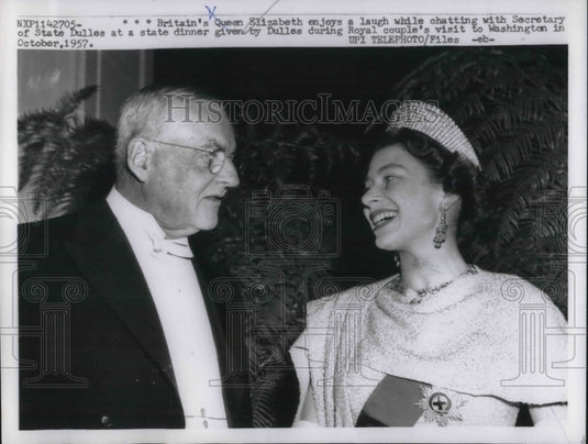 1959 Queen Elizabeth & Sec of State John F Dulles in D.C. - Historic Images
