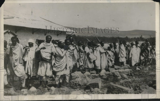 1930 Abyssdan warriors at Addis Ababa for coronation - Historic Images