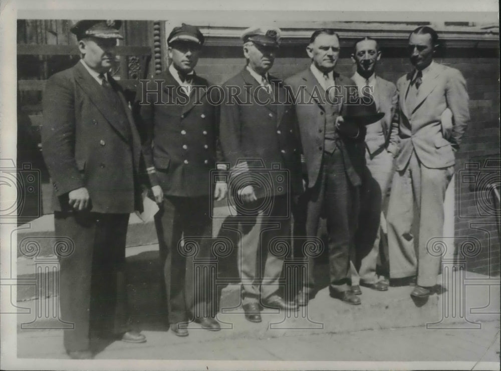 1933 Press Photo Capt. Mark gilbert Frank Monroe, George E. Johnson, Carl Bloker-Historic Images