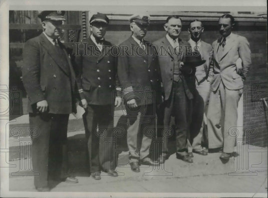 1933 Press Photo Capt. Mark gilbert Frank Monroe, George E. Johnson, Carl Bloker-Historic Images