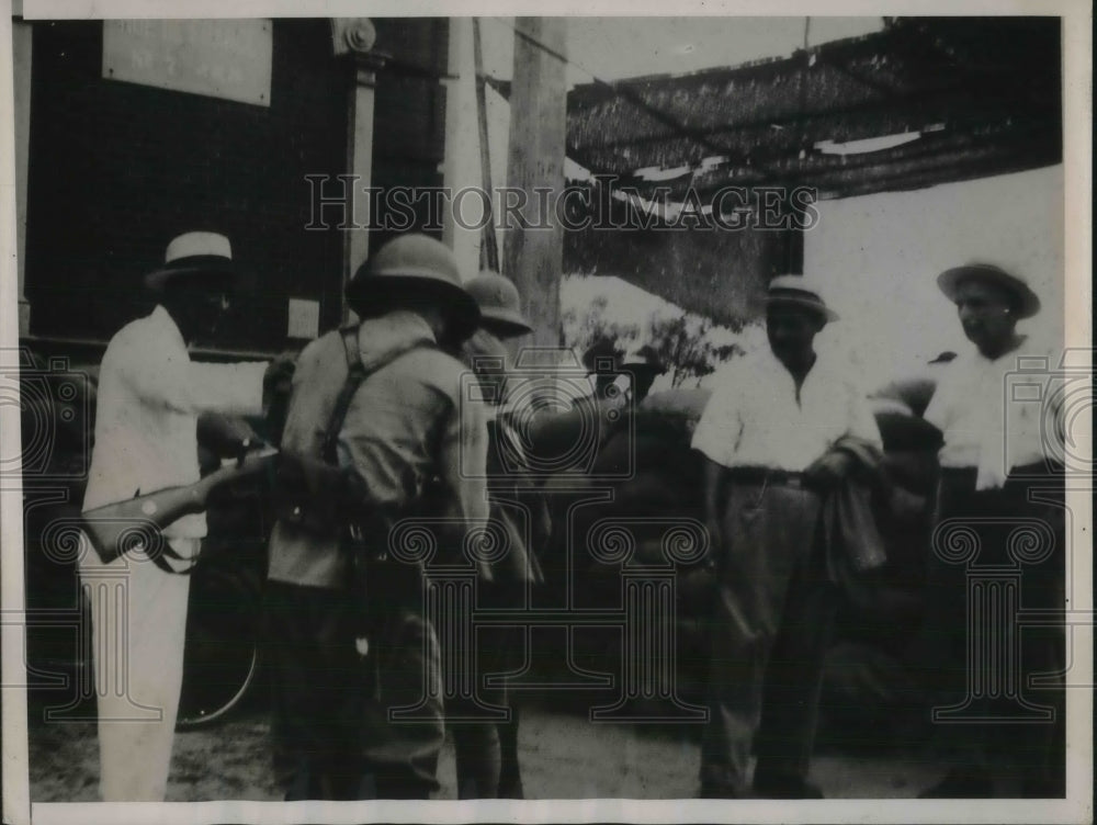 1937 Press Photo concession tents Frenon Troops-Historic Images