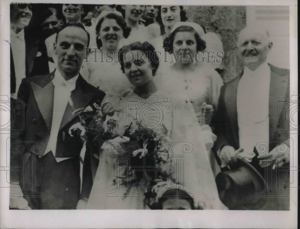 1937 Edmund Laury &amp; His Bride Annie Laury Neice Of Pres. Lebrun - Historic Images