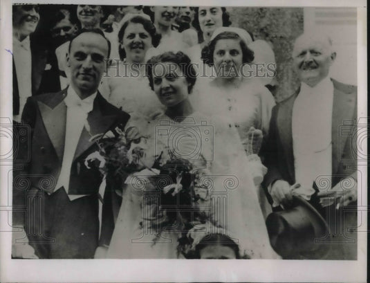 1937 Edmund Laury & His Bride Annie Laury Neice Of Pres. Lebrun - Historic Images