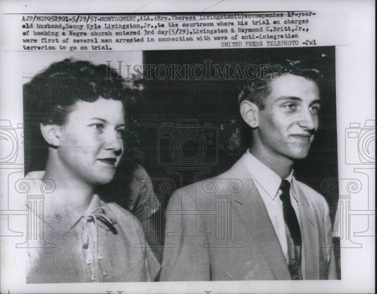 1957 Theresa Livingston & Sonny Kyle Livingston Jr He is on Tria - Historic Images