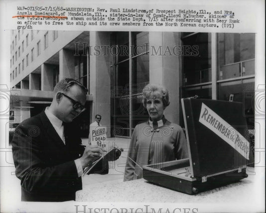 1968 Press Photo Rev Paul Lindstrom & Mrs Angela Smedegard Washington - Historic Images