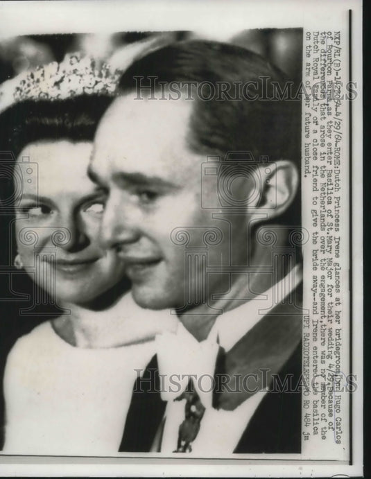 1964 Press Photo Rome, Dutch Princess Irene & groom PrinceHugo Carlos of Bourbon-Historic Images